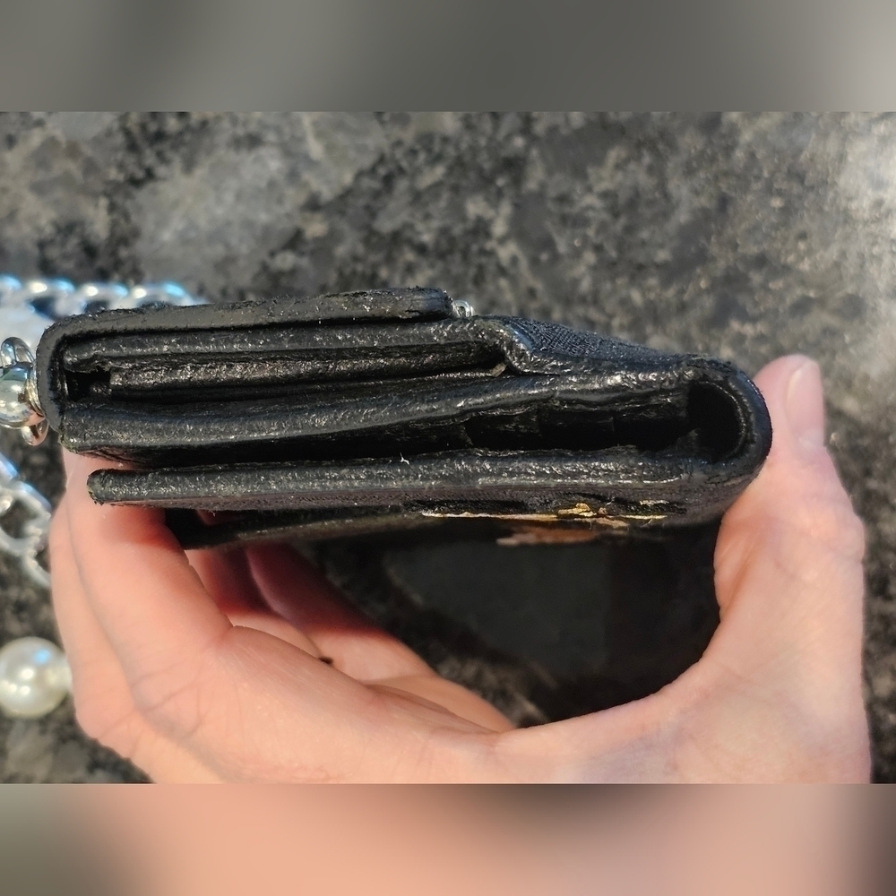 Gucci GG Monogram Canvas Trifold Wallet w/Patches & Wristlet Added - Picture 16 of 17